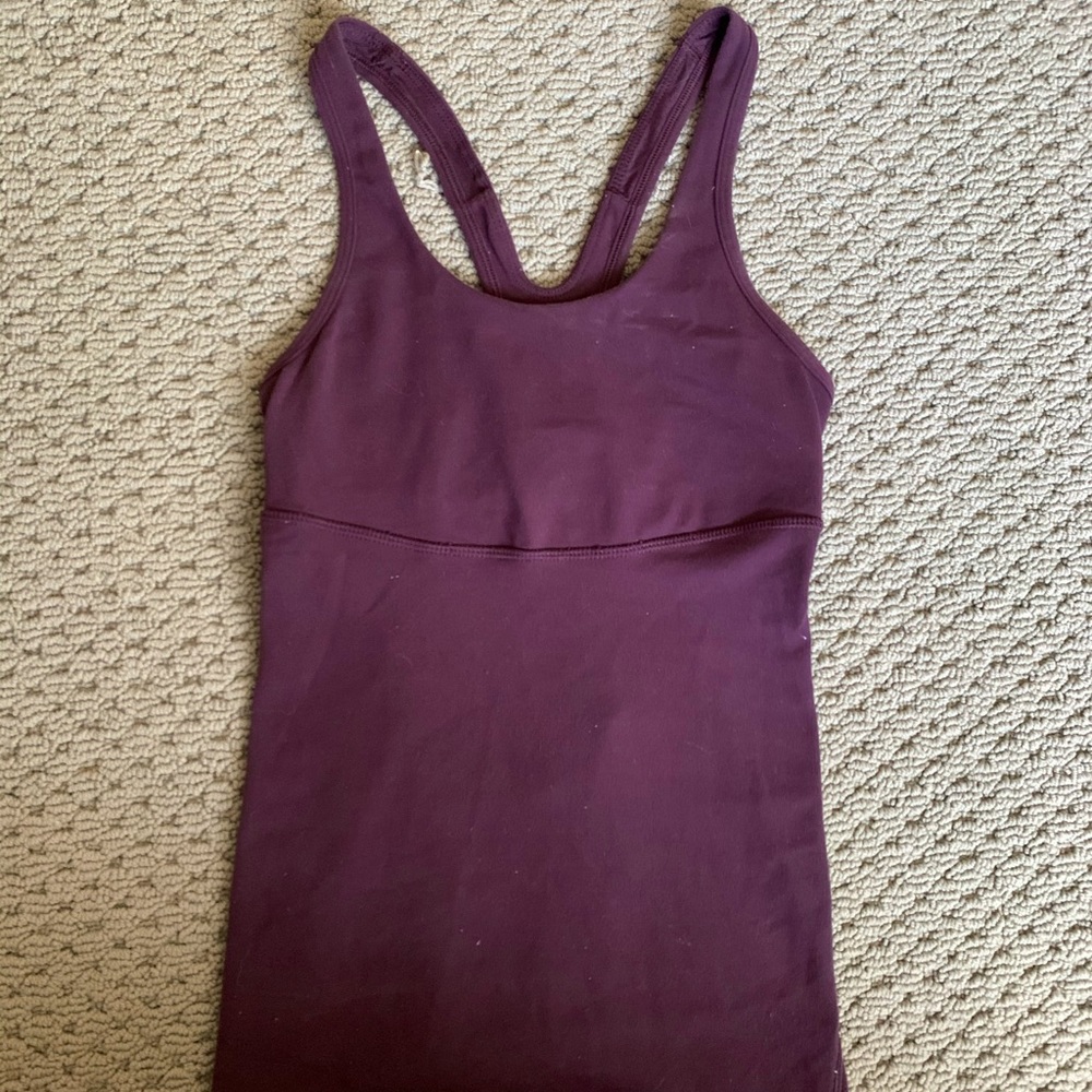 Purple Lululemon workout tank top